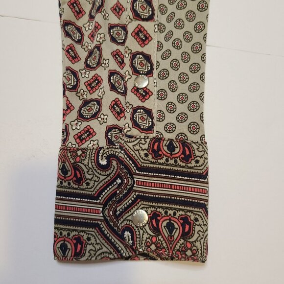 BCBG Maxazria Womens Long Sleeve Snap Up Blouse Size L - Picture 6 of 10